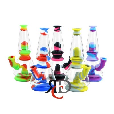 SILICONE WATER PIPE 7" DOME WITH GLASS WPS1255 1CT